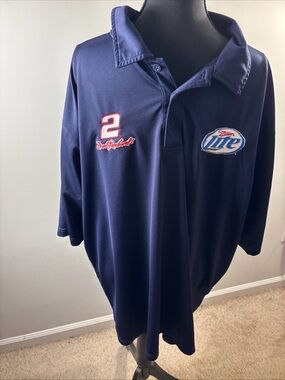 Augusta Sportswear Navy Miller Lite Polo with Embroidered Logos